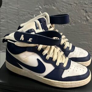 Nike Blue and White High-Top Sneakers